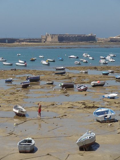 Fishing harbour at Cadiz Atlantic beach