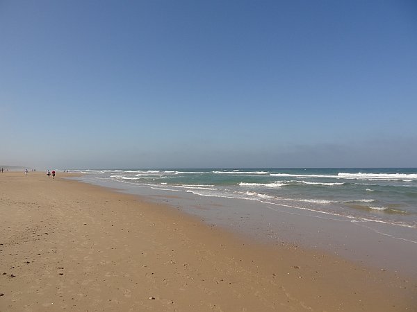 Lone walkers at La Barrosa beach