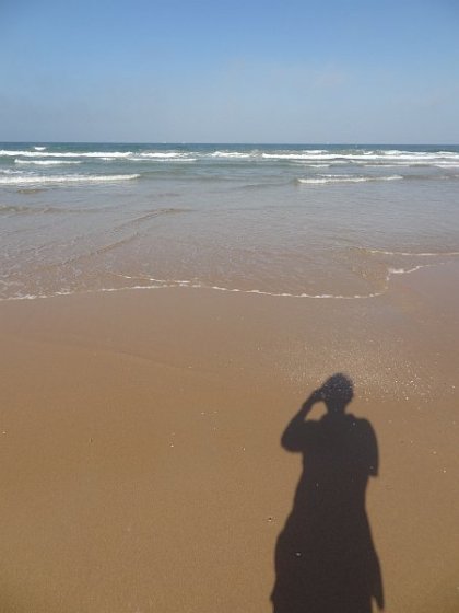 My shadow at La Barrosa beach