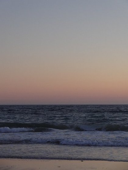 Sea and sky after sunset at Novo Sancti Petri beach