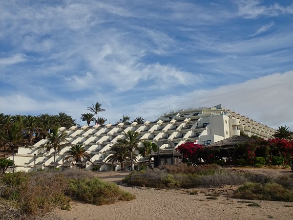 Crystal Beach hotel as seen from beach