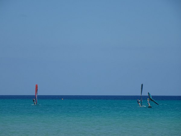 Windsurfers at Sotavento beach