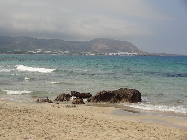 Waves running onto Falassarna beach