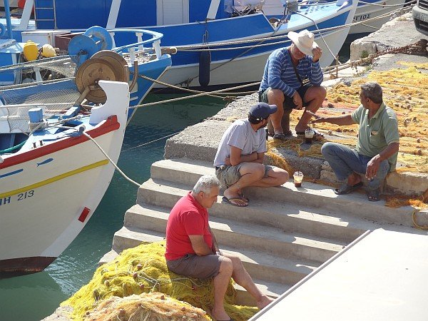 Fishermen in Heraklion old harbour