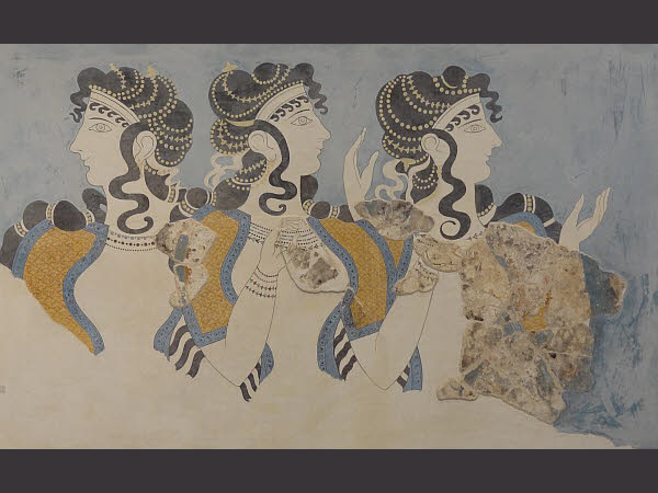 Ladies in Blue fresco from Knossos