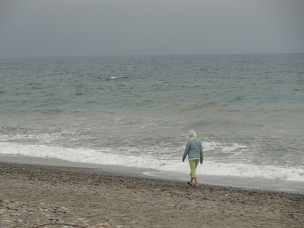Lone walker at Maleme beach