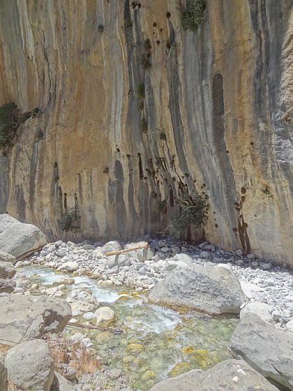 Limescale on cliff walls