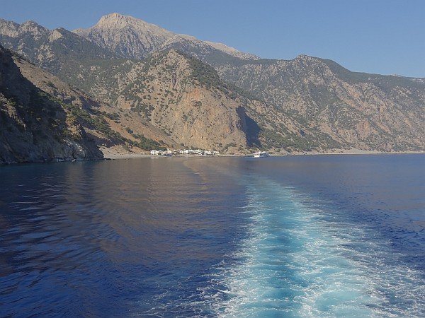 Leaving Agia Roumeli by boat