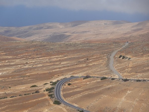 Street through Betancuria mountains