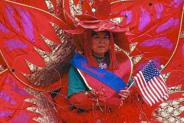 All Red Caribbean Carnival Costume