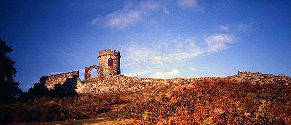 Autumn Landscape Panorama with Old John in Bradgate Park, Leicestershire