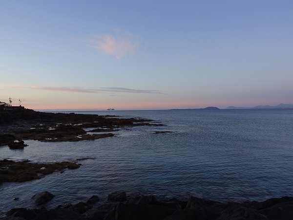 Fuerteventura skyline from Flamingo beach at dawn