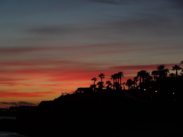 Sunset colours at Flamingo beach
