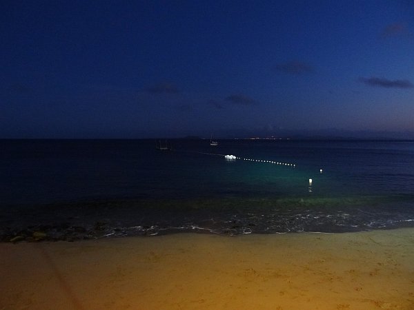 Playa Blanca beach front at night