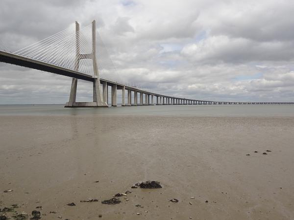 Vasco da Gama bridge over river Tejo (Tagus)