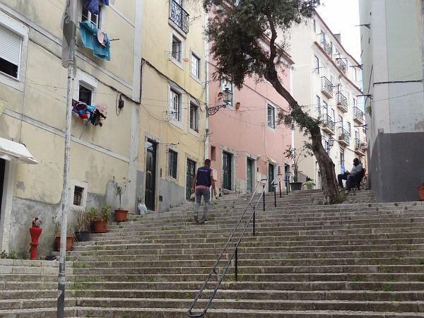 Wide staircase in Lisbon neighbourhood