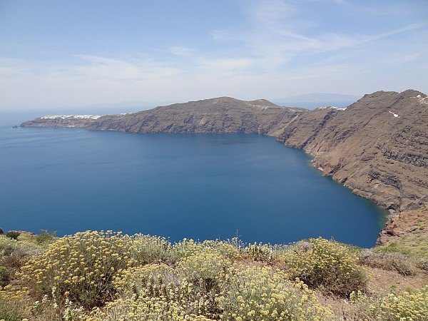 Mouzaki Bay with Oia village in distance