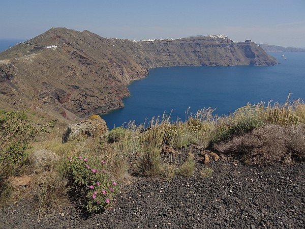 Mouzaki Bay with Imerovigli village in distance