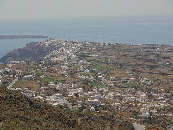 Oia village from Mavro Vouno mountain (Finikia village in foreground)