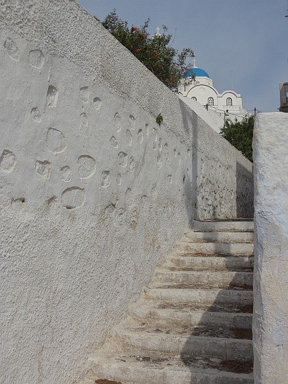 Staircase with church in Pyrgos