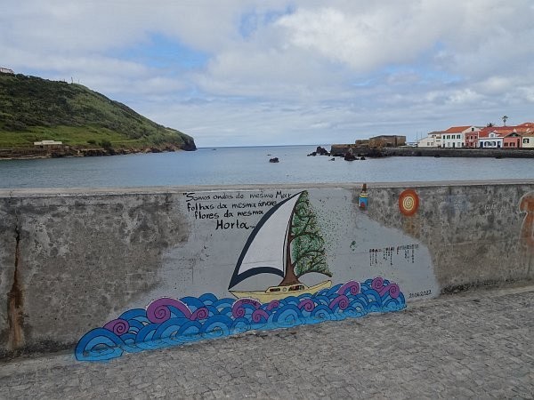 Sailor's  wall painting near Porto Pim beach
