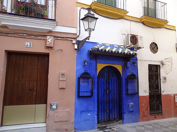 Colourful house in old Jewish quarter (Juderia)