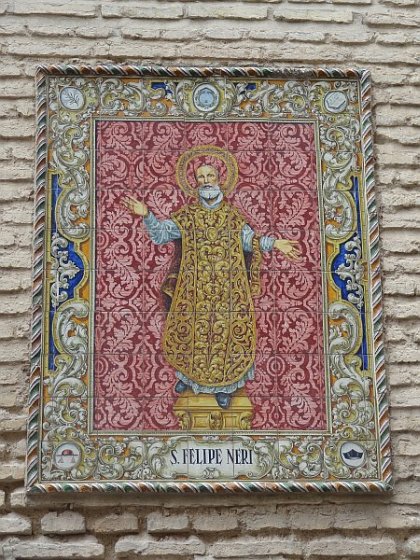 Ceramic mosaic (azulejos) of San Felipe Neri